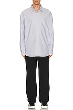 WAO Relaxed Oxford Shirt in Light Grey, view 4, click to view large image.