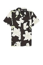 WAO The Camp Shirt in Black White Floral, view 1, click to view large image.
