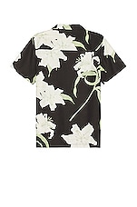 WAO The Camp Shirt in Black White Floral, view 2, click to view large image.