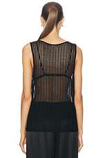 WAO Crochet Tank Top in Black, view 3, click to view large image.