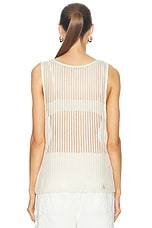 WAO Crochet Tank Top in Ivory, view 3, click to view large image.