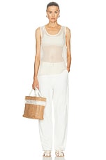 WAO Crochet Tank Top in Ivory, view 4, click to view large image.