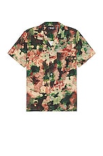 WAO The Camp Shirt in Olive Brown Abstract, view 1, click to view large image.
