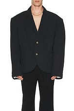 Willy Chavarria Box Cutter Jacket in Black, view 3, click to view large image.