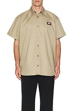 Willy Chavarria Pachuco Work Shirt in Khaki, view 4, click to view large image.