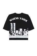 Willy Chavarria Nueva York Buffalo Tee in Black, view 1, click to view large image.