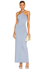 Weekend Stories Maire Knit Slip Dress in Pale Blue, view 1, click to view large image.