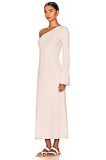 Weekend Stories Keane One Shoulder Midi Dress in Ivory, view 3, click to view large image.