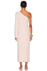 Weekend Stories Keane One Shoulder Midi Dress in Ivory, view 4, click to view large image.