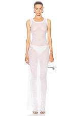 Wiederhoeft Embroidered Long Tank Dress in White, view 1, click to view large image.