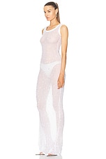 Wiederhoeft Embroidered Long Tank Dress in White, view 3, click to view large image.
