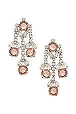 Wiederhoeft Crystal Drop Earrings in Silver & Warm Peach, view 1, click to view large image.
