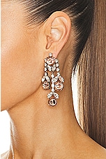 Wiederhoeft Crystal Drop Earrings in Silver & Warm Peach, view 2, click to view large image.
