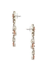 Wiederhoeft Crystal Drop Earrings in Silver & Warm Peach, view 3, click to view large image.
