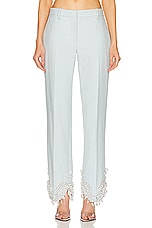 Wiederhoeft Embroidered Pearl &amp; Crystal Trouser in Light Blue, view 1, click to view large image.