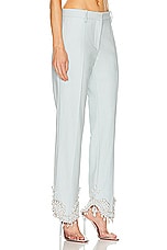 Wiederhoeft Embroidered Pearl &amp; Crystal Trouser in Light Blue, view 2, click to view large image.
