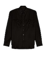 WARDROBE.NYC Flannel Shirt in Black, view 1, click to view large image.