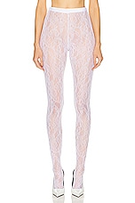 WARDROBE.NYC Lace Tights in Off White, view 1, click to view large image.