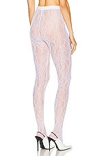 WARDROBE.NYC Lace Tights in Off White, view 3, click to view large image.