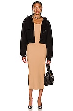 WARDROBE.NYC for FWRD Sport Midi Dress in Khaki & Black, view 5, click to view large image.
