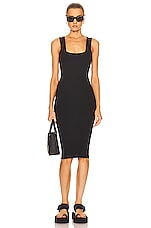 WARDROBE.NYC Knit Midi Dress in Black, view 4, click to view large image.