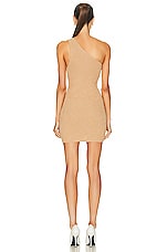 WARDROBE.NYC x Hailey Bieber HB Mini Dress in Beige, view 3, click to view large image.