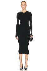 WARDROBE.NYC Ribbed Long Sleeve Dress in Black, view 1, click to view large image.