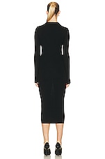WARDROBE.NYC Ribbed Long Sleeve Dress in Black, view 3, click to view large image.