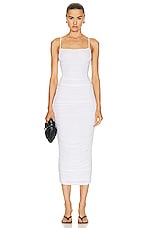 WARDROBE.NYC Ruched Slip Dress in White, view 1, click to view large image.