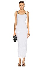 WARDROBE.NYC Ruched Slip Dress in White, view 4, click to view large image.