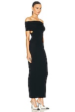 WARDROBE.NYC Off The Shoulder Dress in Black, view 2, click to view large image.
