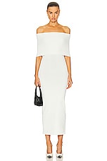 WARDROBE.NYC Off The Shoulder Dress in Off White, view 1, click to view large image.