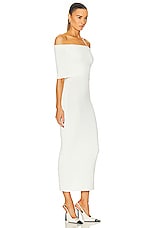WARDROBE.NYC Off The Shoulder Dress in Off White, view 2, click to view large image.