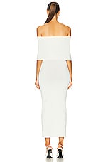 WARDROBE.NYC Off The Shoulder Dress in Off White, view 3, click to view large image.
