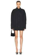 WARDROBE.NYC Drill Shirt Mini Dress in Black, view 1, click to view large image.