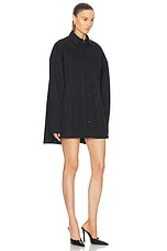 WARDROBE.NYC Drill Shirt Mini Dress in Black, view 2, click to view large image.