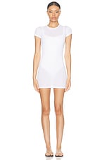 WARDROBE.NYC Cap Sleeve Mini Dress in White, view 1, click to view large image.