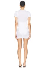 WARDROBE.NYC Cap Sleeve Mini Dress in White, view 3, click to view large image.