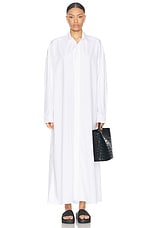 WARDROBE.NYC Oversized Shirt Dress in White, view 2, click to view large image.