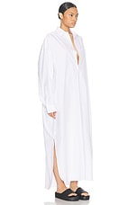 WARDROBE.NYC Oversized Shirt Dress in White, view 3, click to view large image.