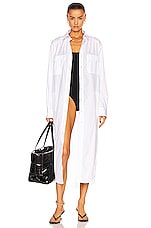 WARDROBE.NYC Shirt Dress in White, view 1, click to view large image.