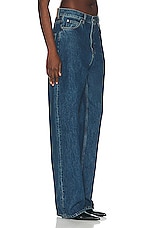 WARDROBE.NYC Denim Low Rise Jean in Indigo, view 2, click to view large image.