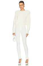 WARDROBE.NYC x Hailey Bieber Hb Knit Sweater in Off White, view 4, click to view large image.