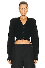 WARDROBE.NYC Cropped Cardigan in Black, view 1, click to view large image.