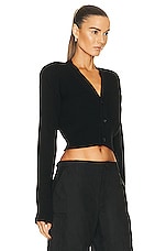 WARDROBE.NYC Cropped Cardigan in Black, view 2, click to view large image.