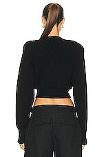 WARDROBE.NYC Cropped Cardigan in Black, view 3, click to view large image.