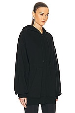 WARDROBE.NYC Oversize Zip Hoodie in Black, view 2, click to view large image.