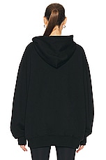 WARDROBE.NYC Oversize Zip Hoodie in Black, view 3, click to view large image.