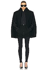 WARDROBE.NYC Oversize Zip Hoodie in Black, view 4, click to view large image.