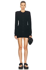 WARDROBE.NYC Cardigan With Shoulder Pads in Black, view 1, click to view large image.